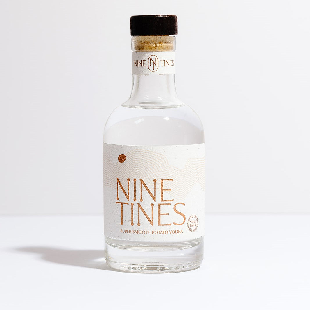 20cl bottle of Nine Tines Premium English Potato vodka