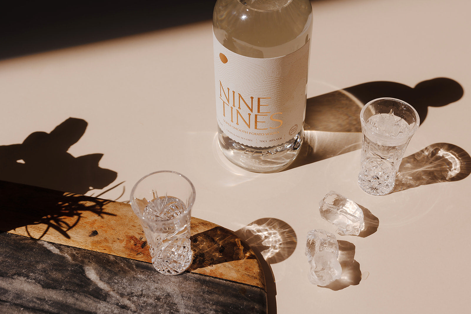 Nine Tines Potato Vodka served straight up